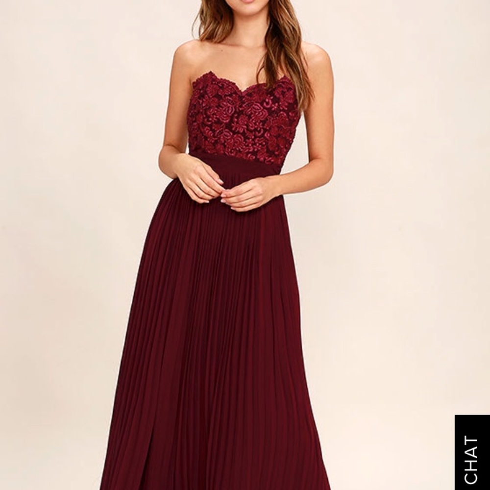 Lulu's Burgundy / Red Bridesmaid Dress